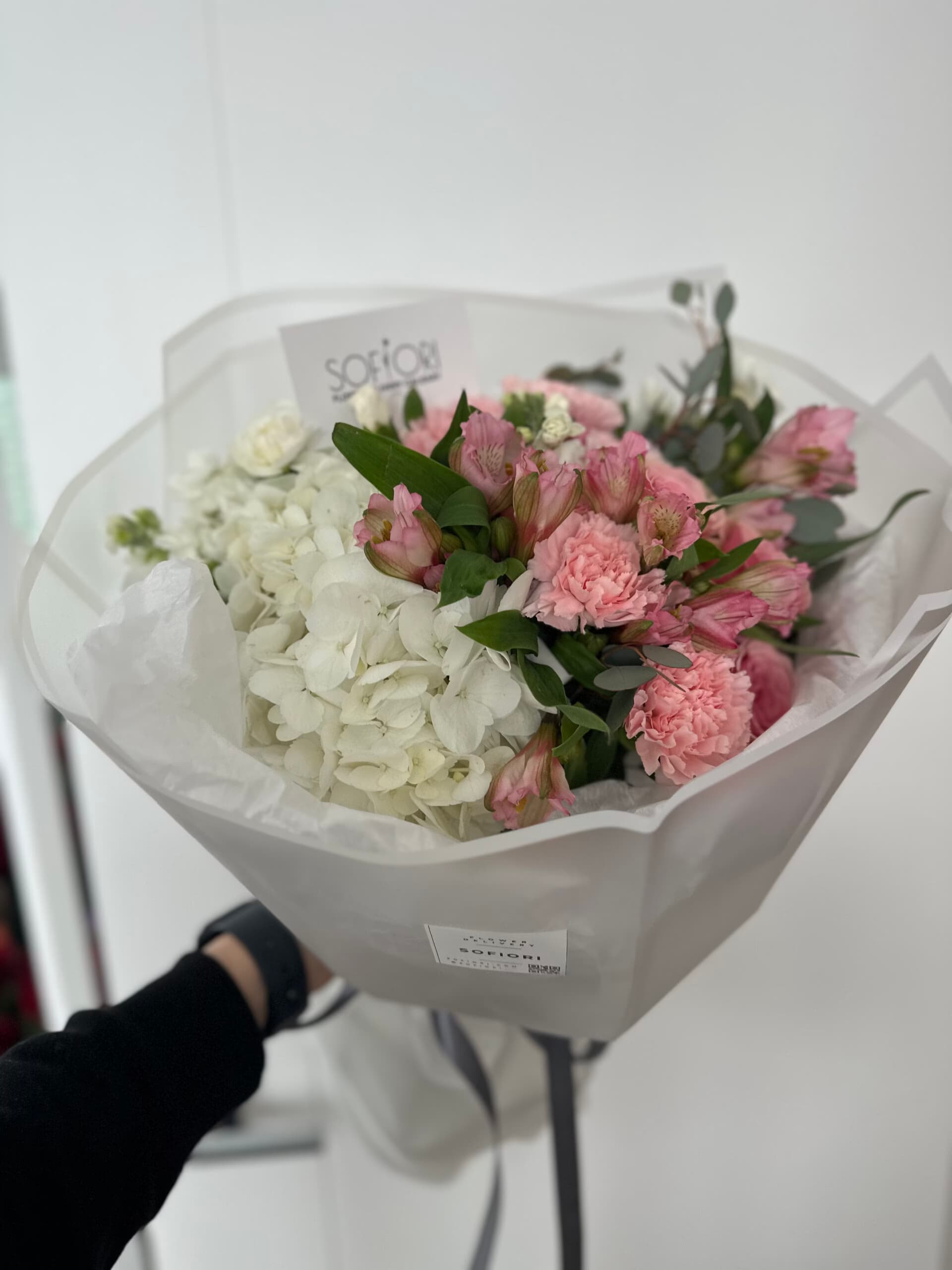 Get Well Soon bouquet — Hydrangea & Alstroemeria